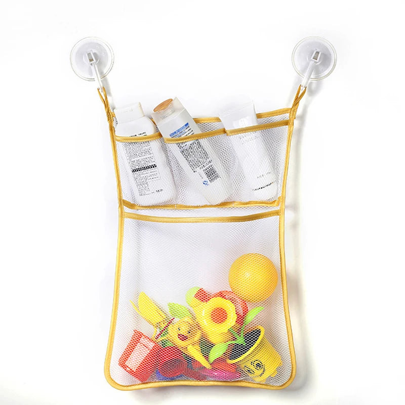 Bath Toy Storage Bag – Mesh Baby Toy Organizer with Suction Cups