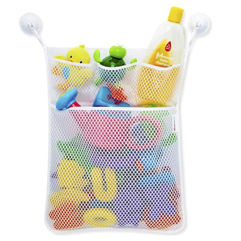 Bath Toy Storage Bag – Mesh Baby Toy Organizer with Suction Cups