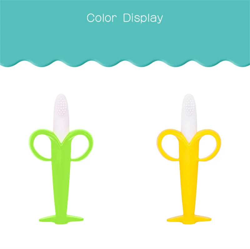 Baby Silicone Toothbrush & Teether Banana Training Toy