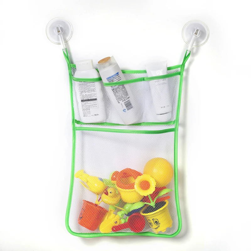 Bath Toy Storage Bag – Mesh Baby Toy Organizer with Suction Cups