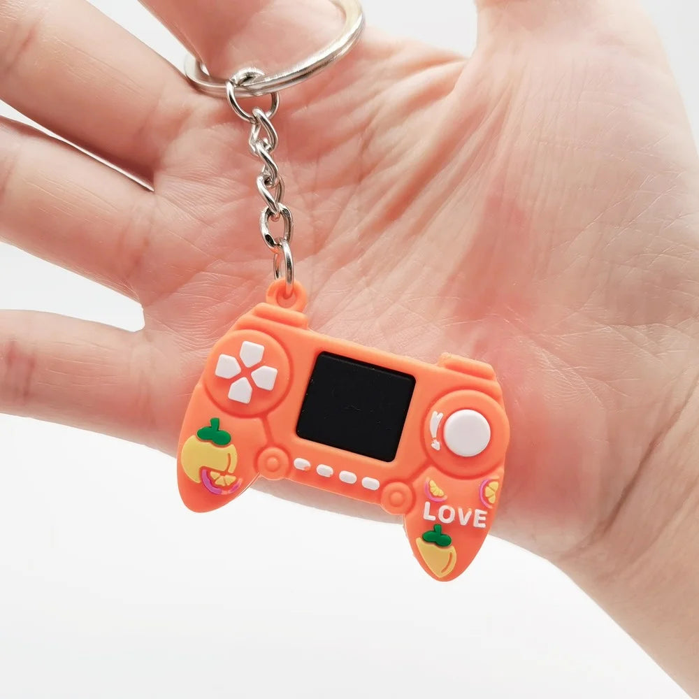 1PC PVC Game Handle Machine Keychain Key Ring Cute Simulation Gamepad Joystick Model Key Chain Bag Car Hanging Accessories