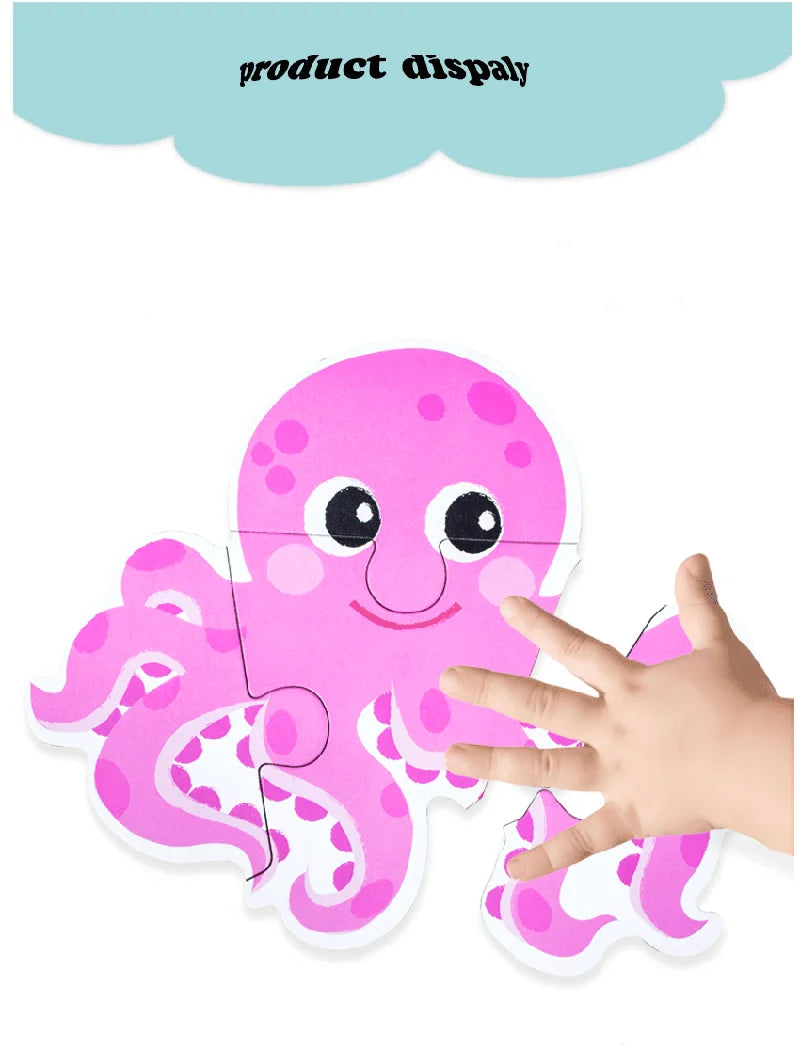 Montessori Toddler Puzzle – Wooden Animal Jigsaw Game