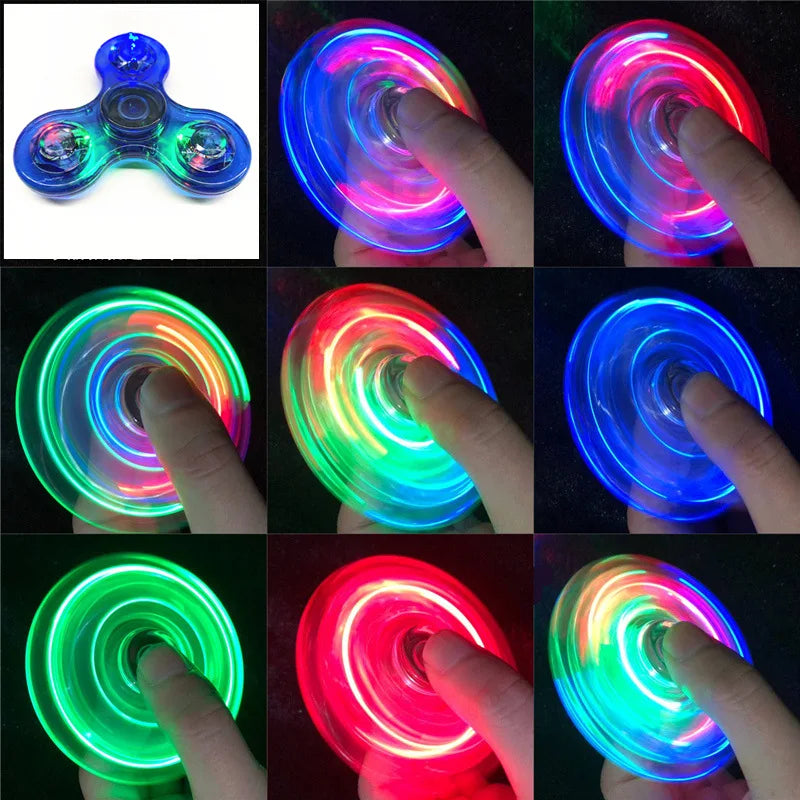 LED Fidget Spinner Glow in the Dark Luminous Spinning Toy