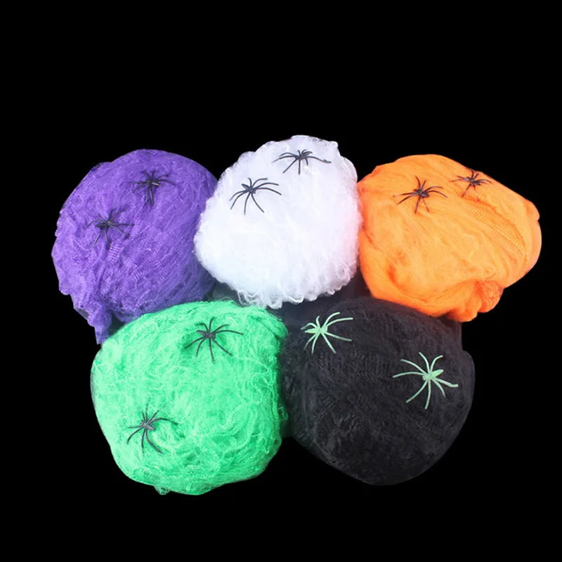 Halloween Spider Web Decoration, Stretchy White Cobweb Prop