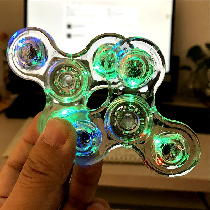 LED Fidget Spinner Glow in the Dark Luminous Spinning Toy