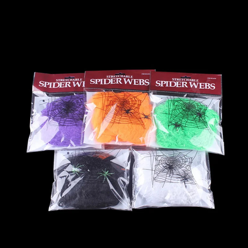 Halloween Spider Web Decoration, Stretchy White Cobweb Prop