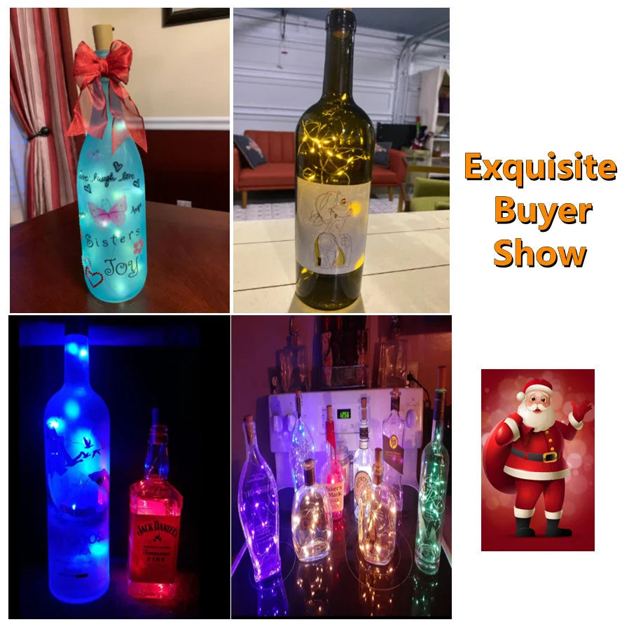 Wine Bottle LED Lights – Cork String Lights for Party Decor