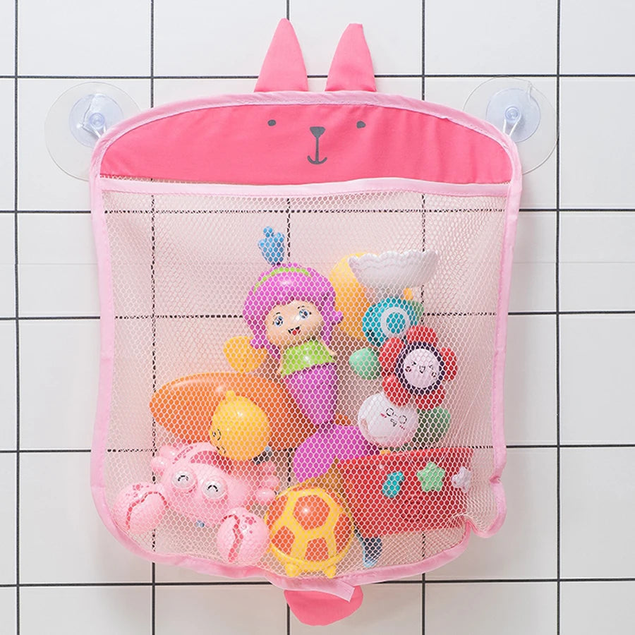 Bath Toy Storage Bag – Mesh Baby Toy Organizer with Suction Cups