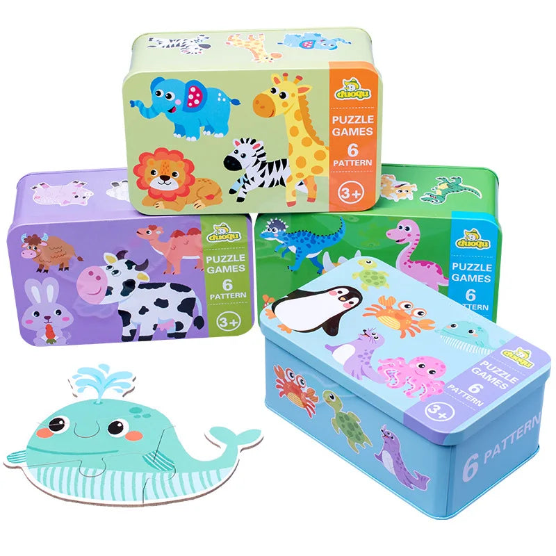 Montessori Toddler Puzzle – Wooden Animal Jigsaw Game