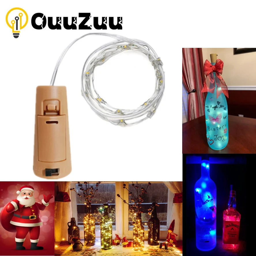 Wine Bottle LED Lights – Cork String Lights for Party Decor