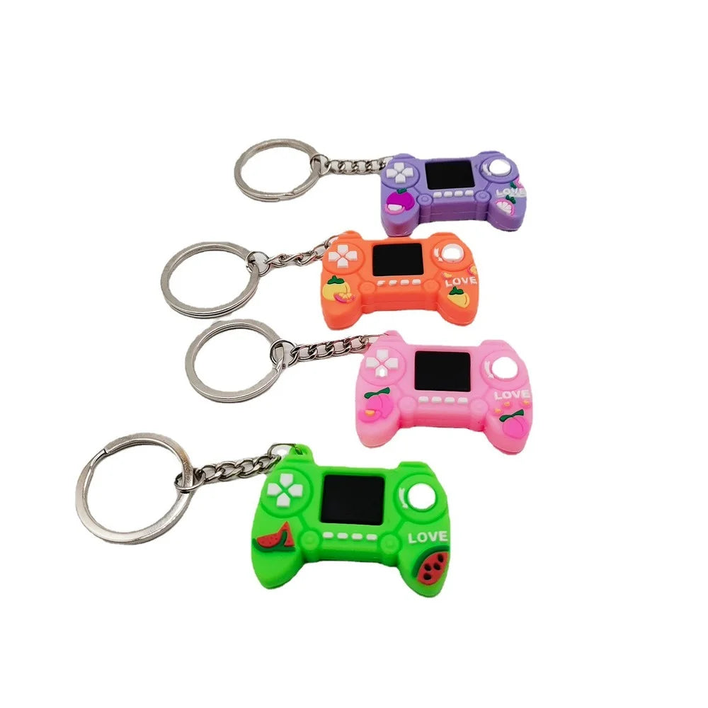 1PC PVC Game Handle Machine Keychain Key Ring Cute Simulation Gamepad Joystick Model Key Chain Bag Car Hanging Accessories