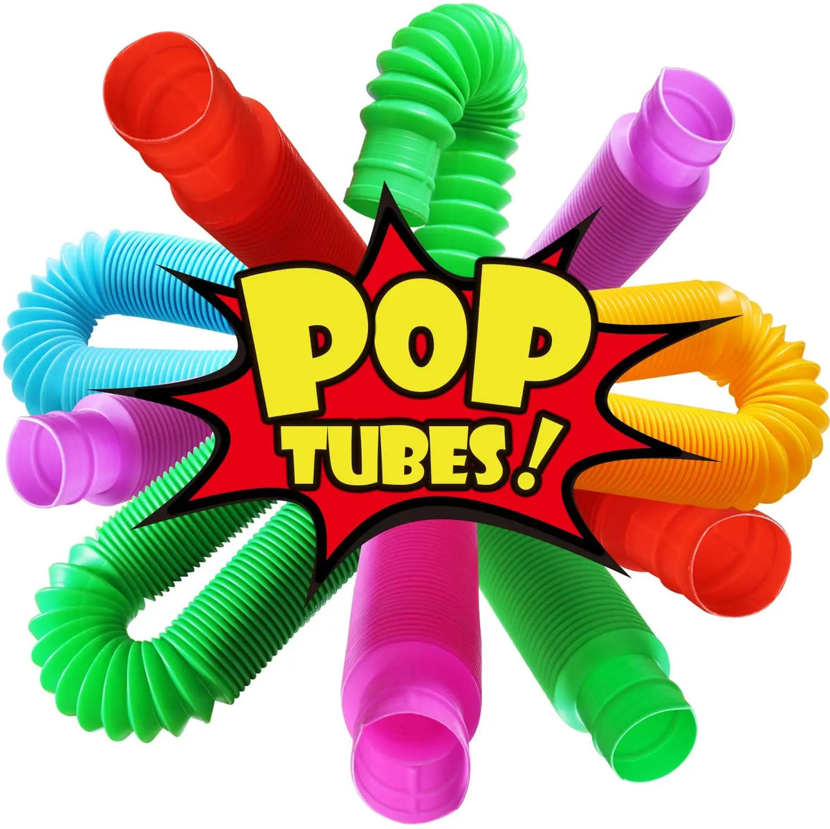 4 Pack Pop Tube Fidget Toy – Colorful Sensory Stretch Tubes