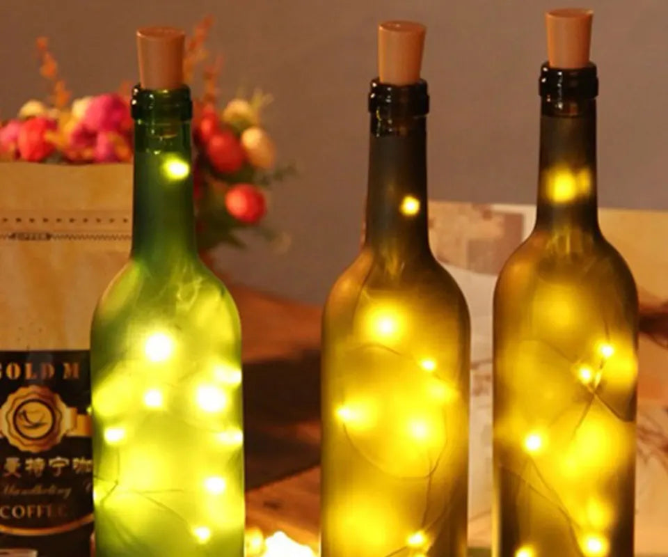 Wine Bottle LED Lights – Cork String Lights for Party Decor