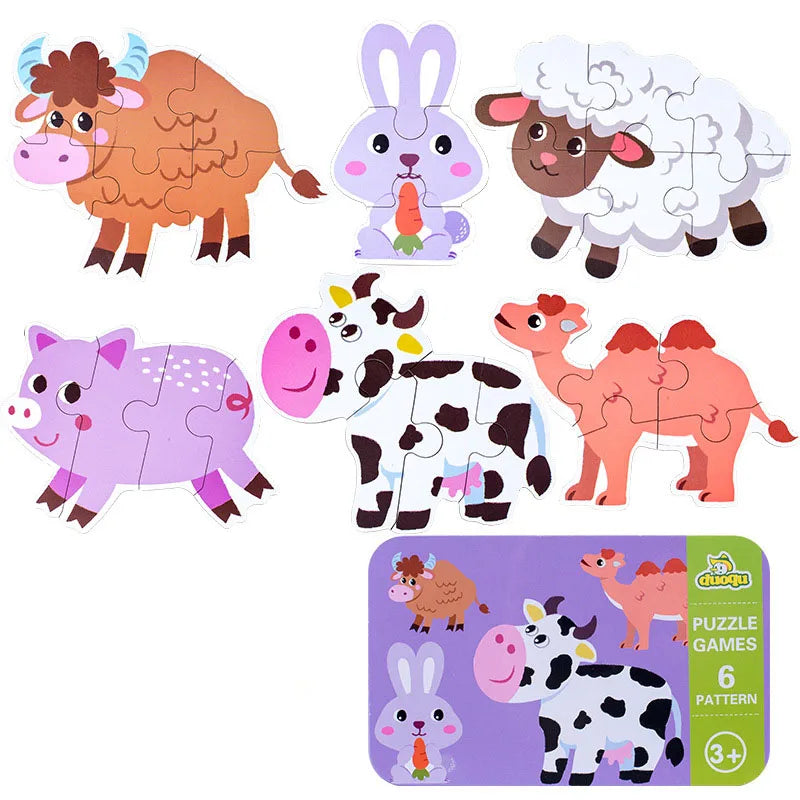 Montessori Toddler Puzzle – Wooden Animal Jigsaw Game