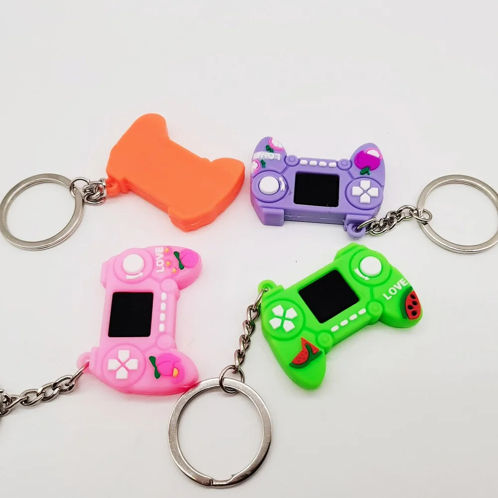 1PC PVC Game Handle Machine Keychain Key Ring Cute Simulation Gamepad Joystick Model Key Chain Bag Car Hanging Accessories