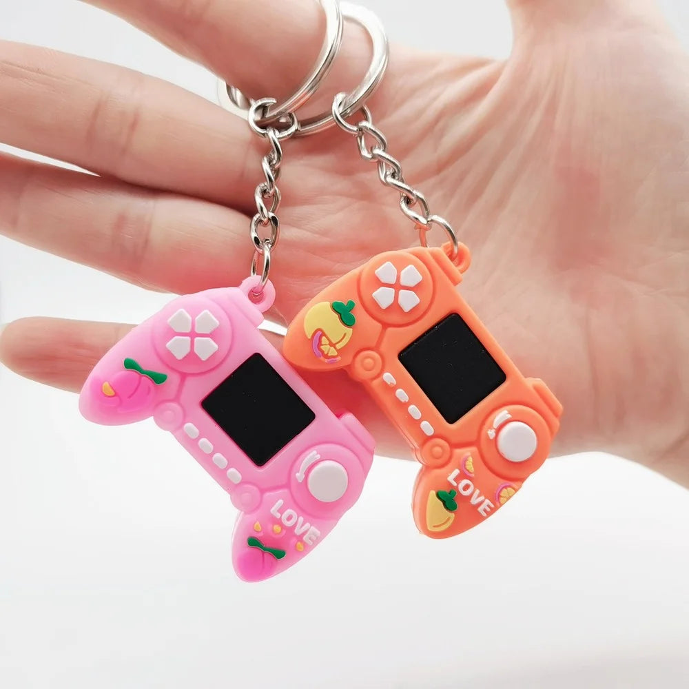 1PC PVC Game Handle Machine Keychain Key Ring Cute Simulation Gamepad Joystick Model Key Chain Bag Car Hanging Accessories