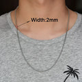 Stainless Steel Box Chain Necklace – 14–40 Inch