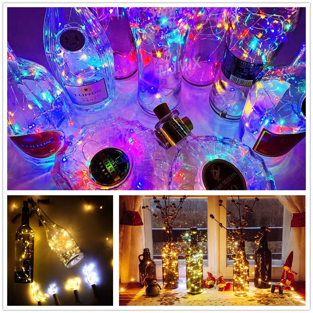 Wine Bottle LED Lights – Cork String Lights for Party Decor