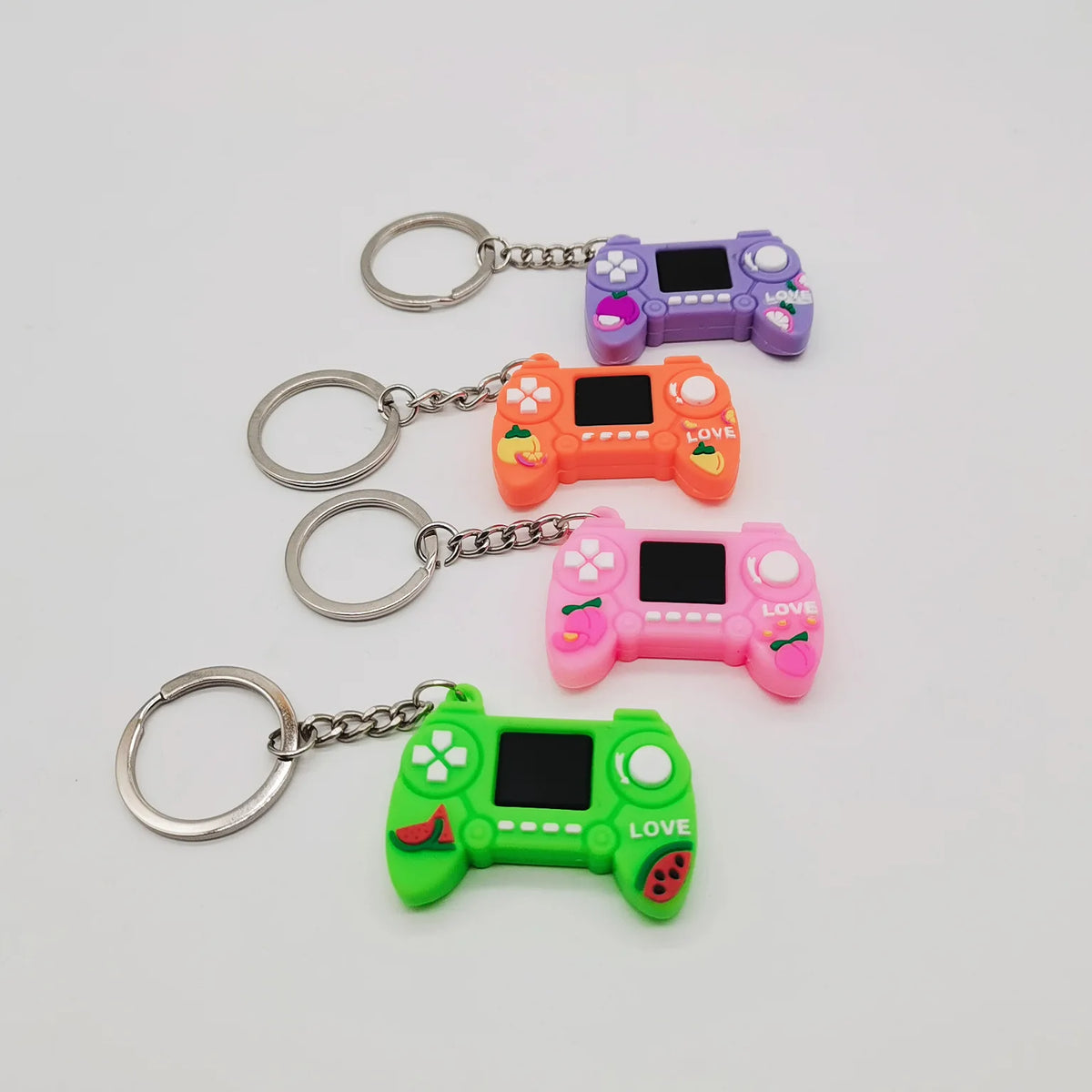1PC PVC Game Handle Machine Keychain Key Ring Cute Simulation Gamepad Joystick Model Key Chain Bag Car Hanging Accessories