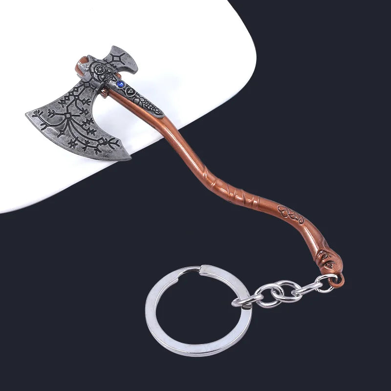 Sword Keychain Metal Pendant Antique Silver Keyring for Collectors