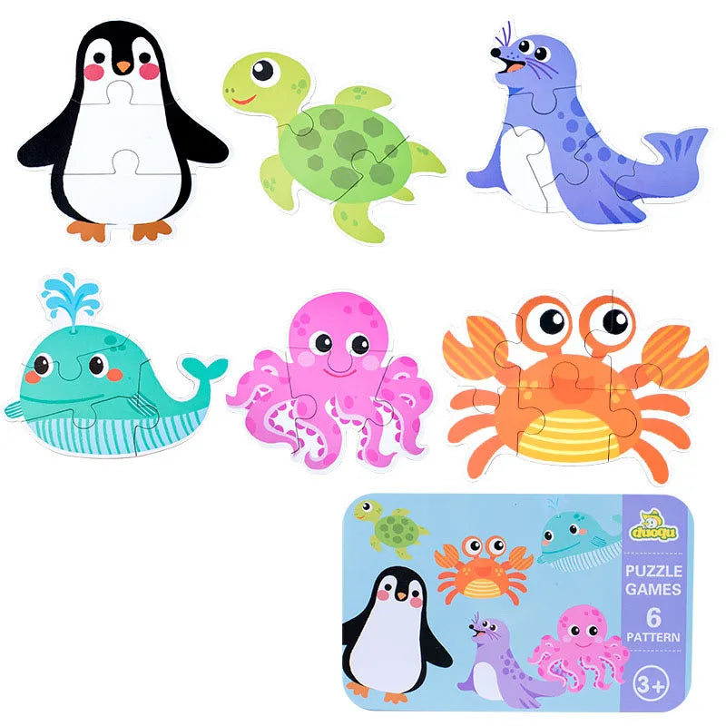 Montessori Toddler Puzzle – Wooden Animal Jigsaw Game