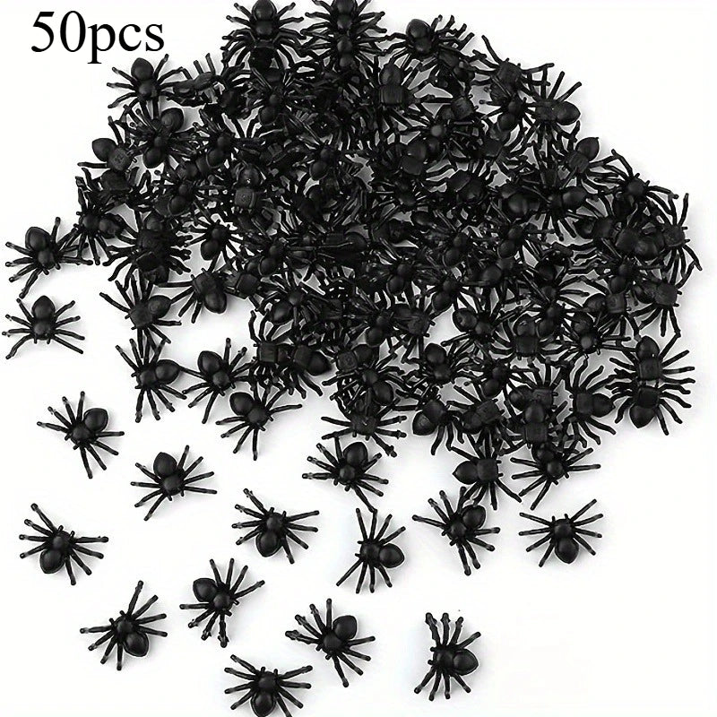 Halloween Spider Decorations – Realistic Mini Plastic Spiders for Parties