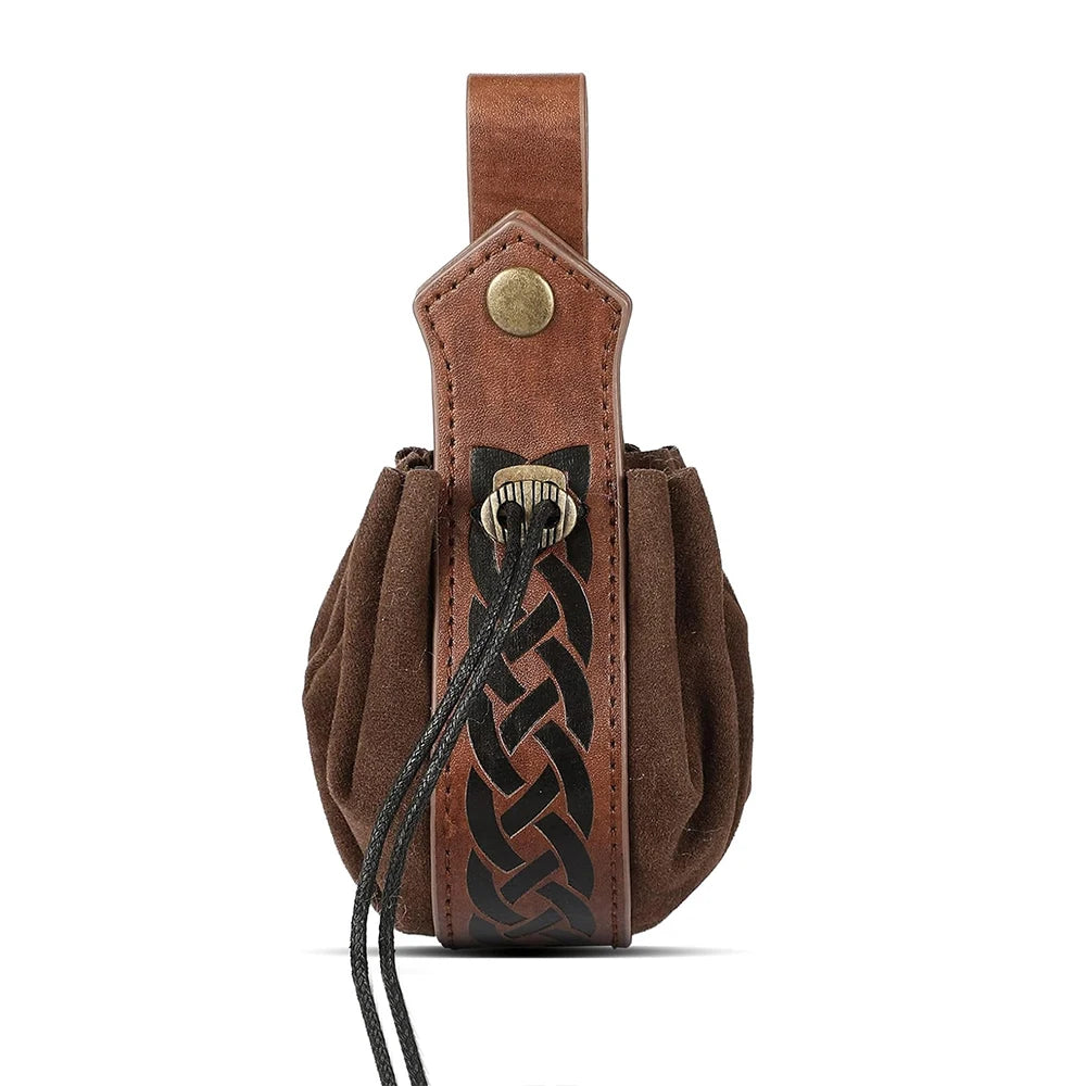 Medieval Cosplay Belt – Renaissance Faux Leather Waist Bag Set