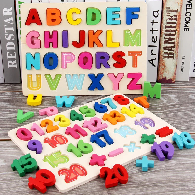 Wooden Alphabet Number Puzzle