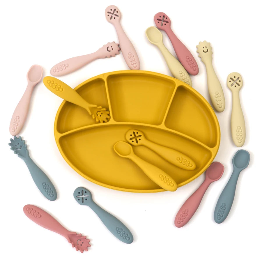 Baby Feeding Spoons – 3PC Silicone Toddler Weaning Utensil Set