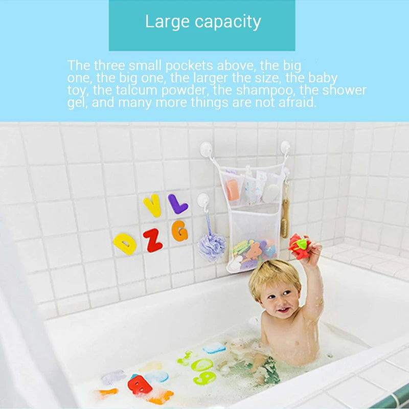 Bath Toy Storage Bag – Mesh Baby Toy Organizer with Suction Cups