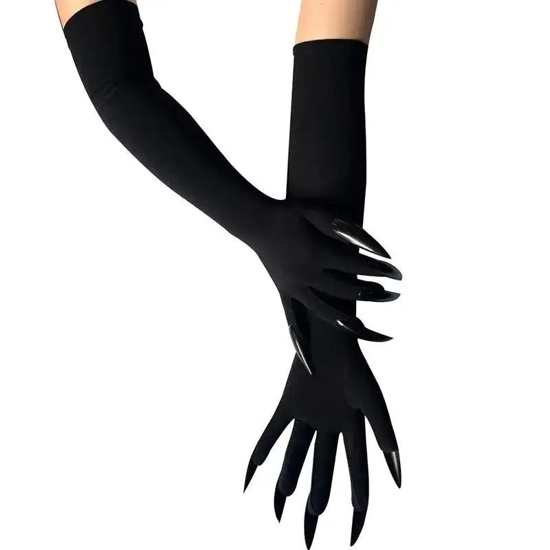 Halloween Claw Gloves – 43cm Long Nail Black Cosplay Accessory