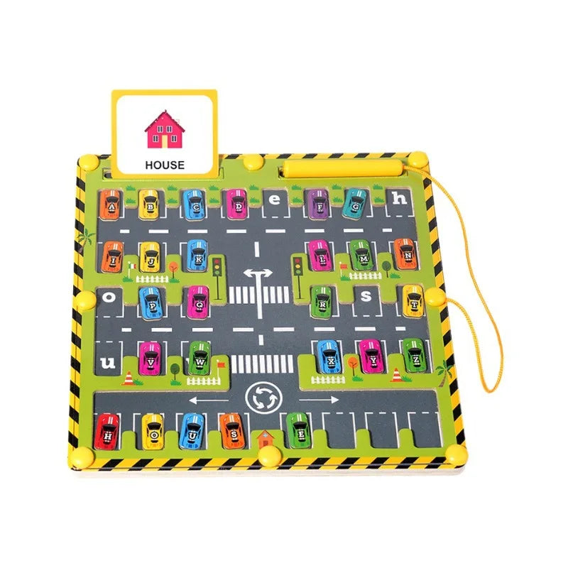Magnetic Alphabet Maze Wooden Letter Puzzle for Kids