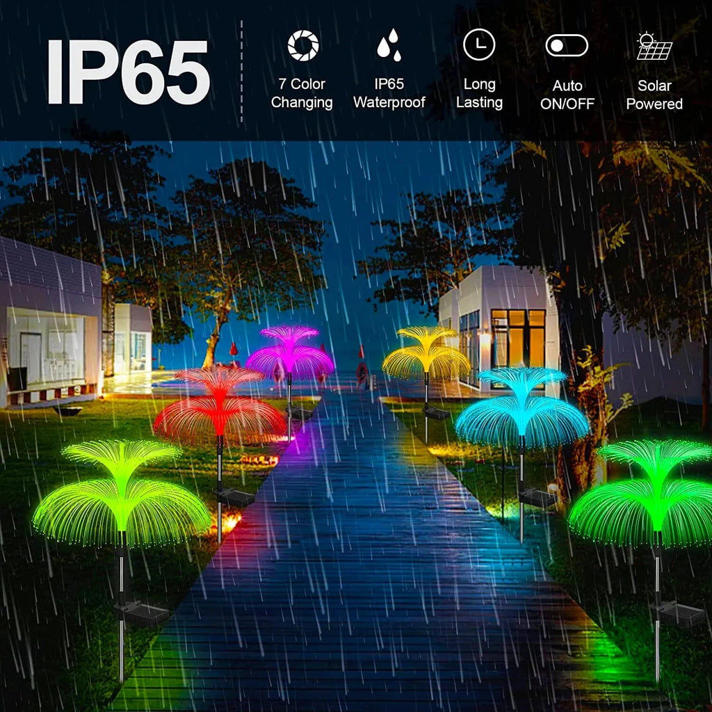 Solar Garden Lights 7 Color Changing Jellyfish Pathway Lights