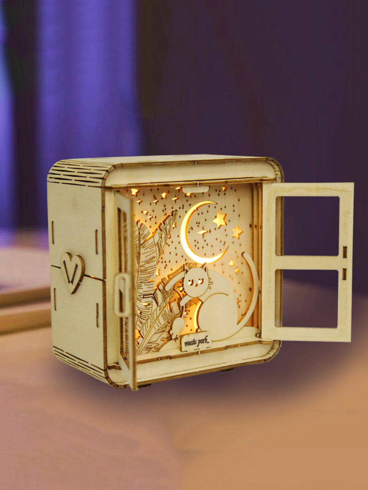 3D Wooden Castle Puzzle – Model Kit with Night Light