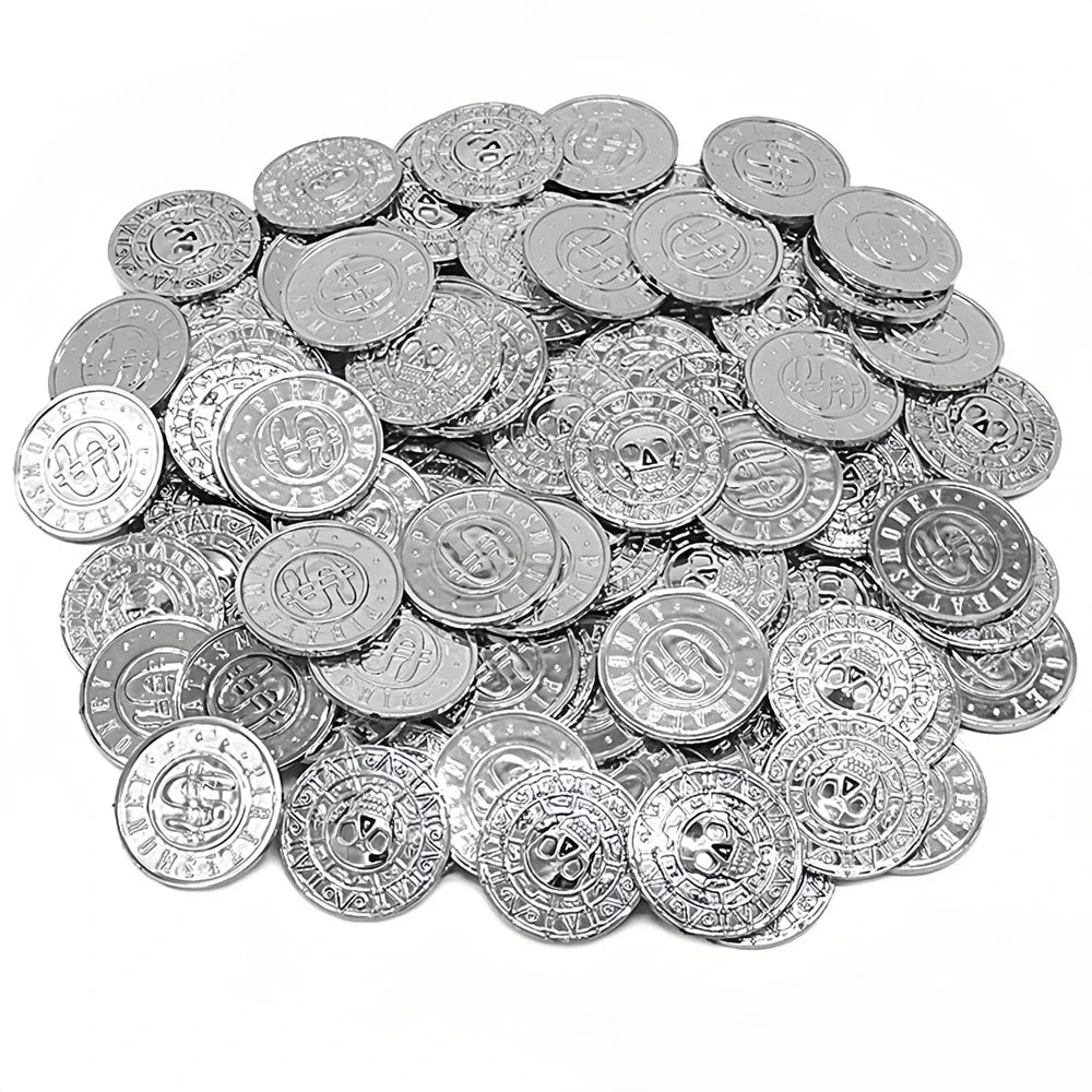 Pirate Treasure Coins, Plastic Fake Gold Coins for Party Favors