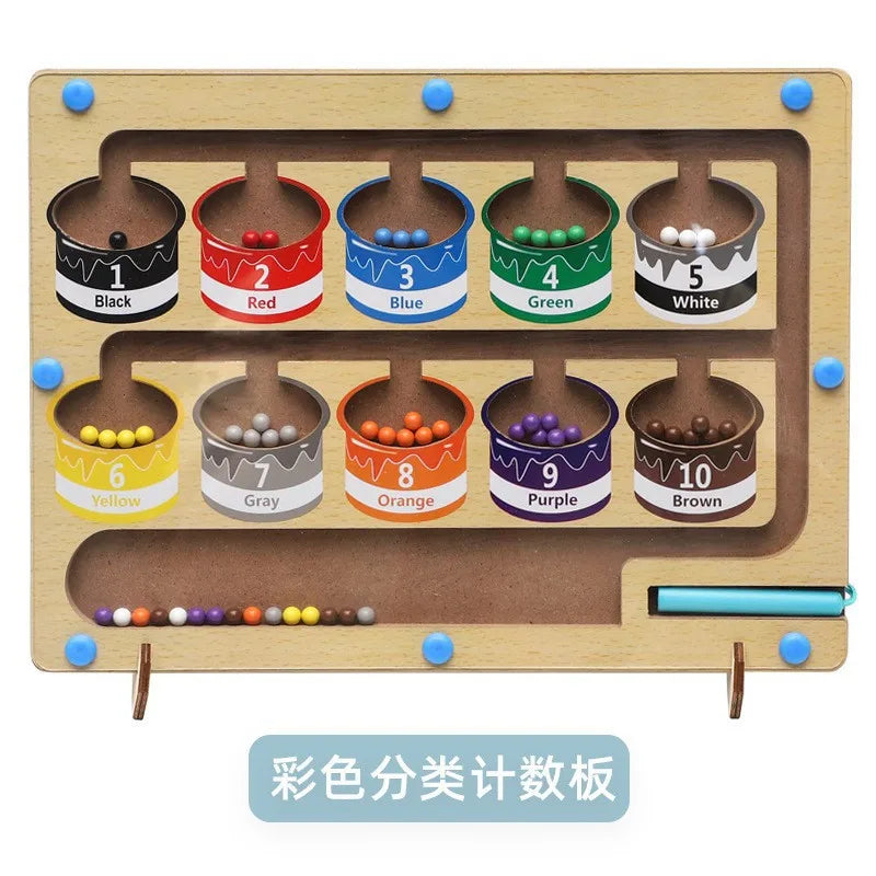 Magnetic Sorting Game – Montessori Wooden Color Puzzle Board