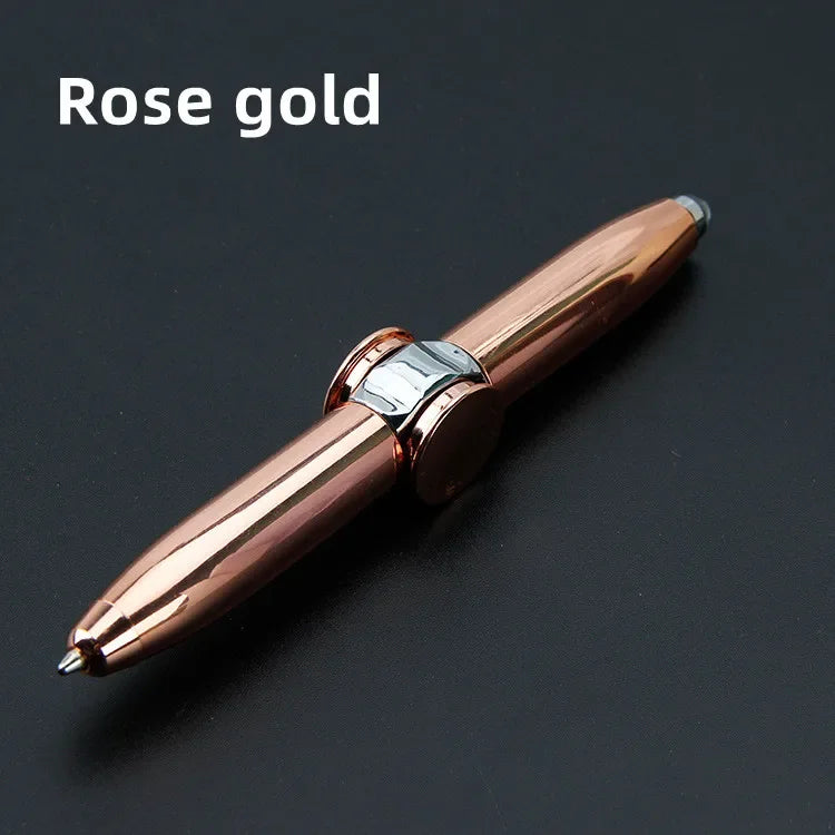 LED Fidget Spinner Pen – Metal Gyro Ballpoint Pen with Light