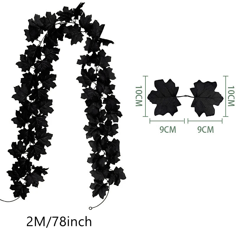 Artificial Maple Leaf Wreath – 200CM Autumn Hanging Decor
