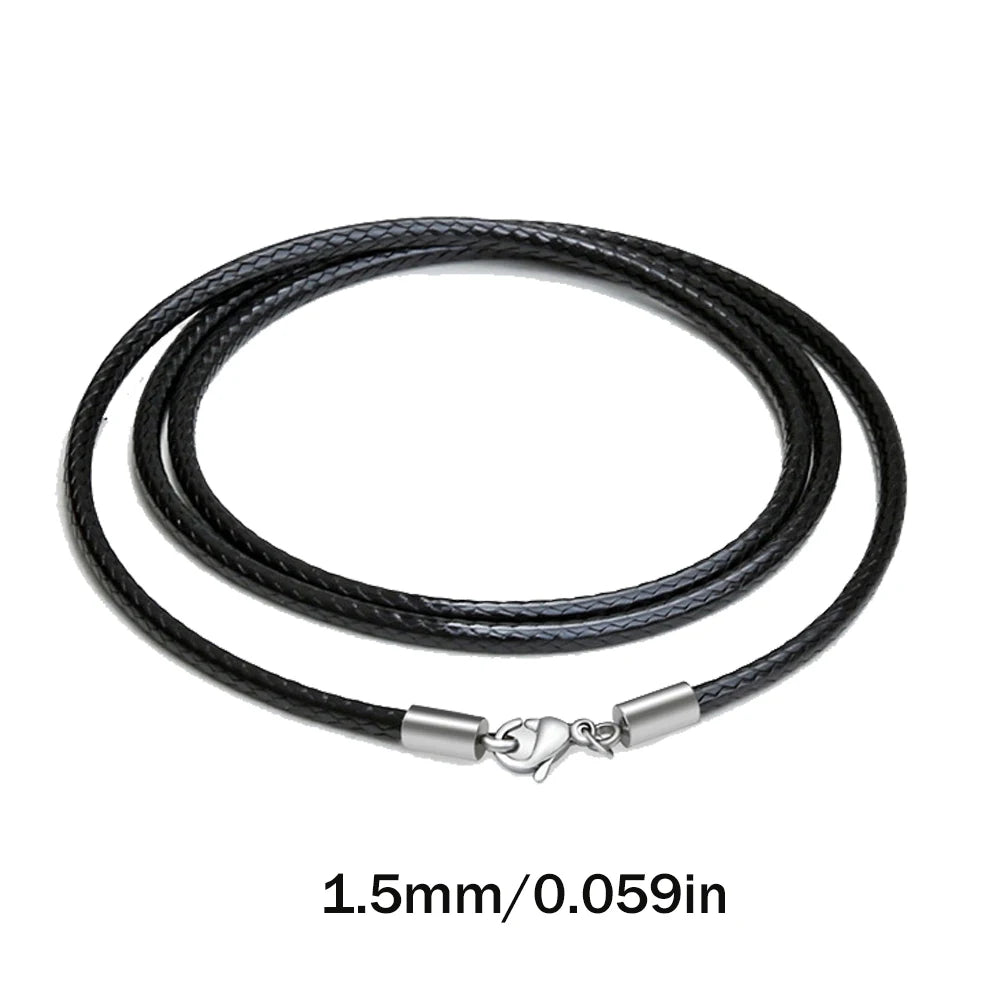Braided Leather Necklace Cord – Waxed Rope with Clasp
