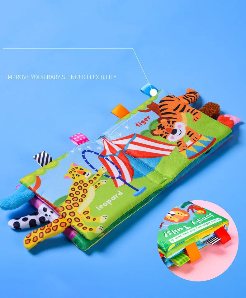 Baby Sensory Cloth Book Montessori Animal Activity Toy
