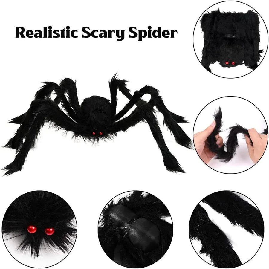 Giant Halloween Spider – Scary Spider Web Outdoor Decor