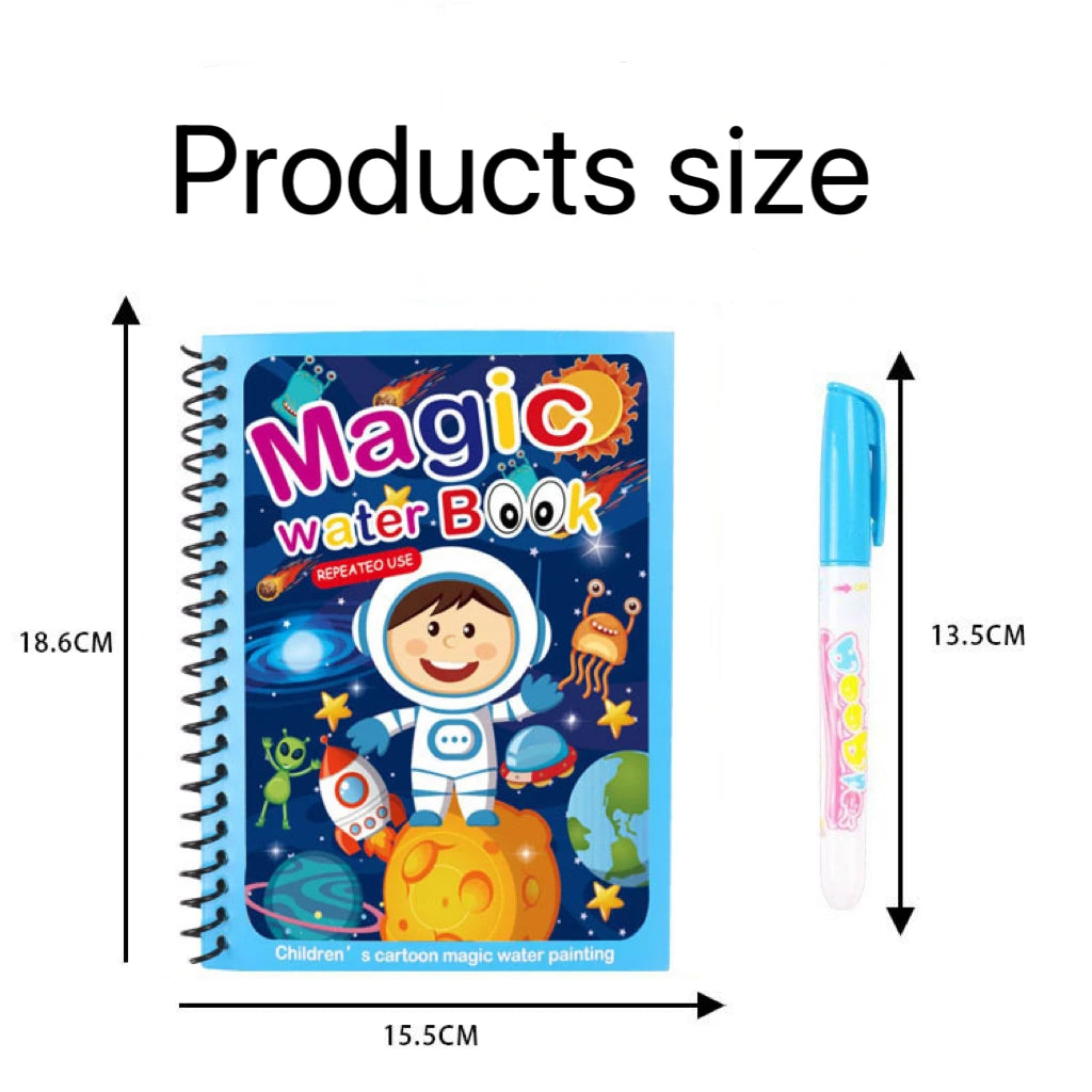 Reusable Water Coloring Book for Kids with Water Pen