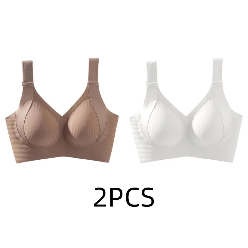 1/2PCS Women's Seamless Underwear, Thin Style, Large Breasts, Small Breasts, No Wires, Pull-up And Anti-sagging Large Size Bra