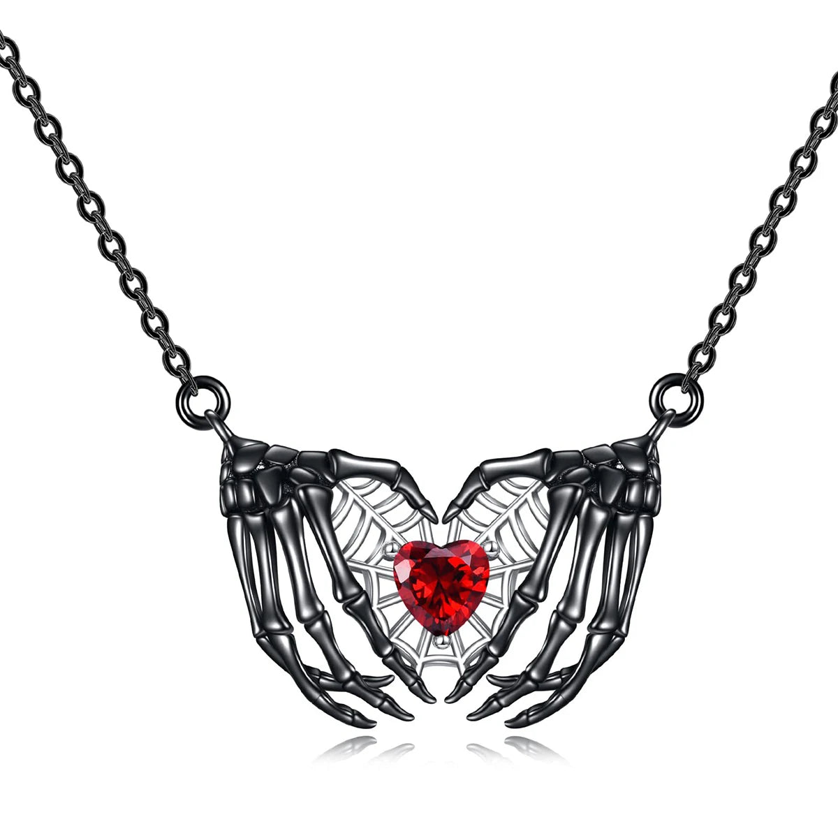 Gothic Bat Necklace Bat Wing Heart Pendant Punk Jewelry