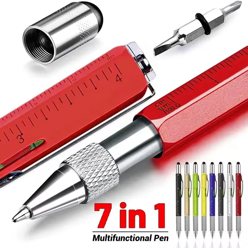 7-in-1 Multifunctional Ballpoint Pen with Stylus & Multi-Tools