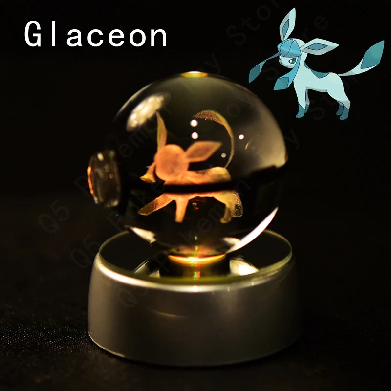 3D Crystal Ball Night Light – Glass LED Decorative Lamp
