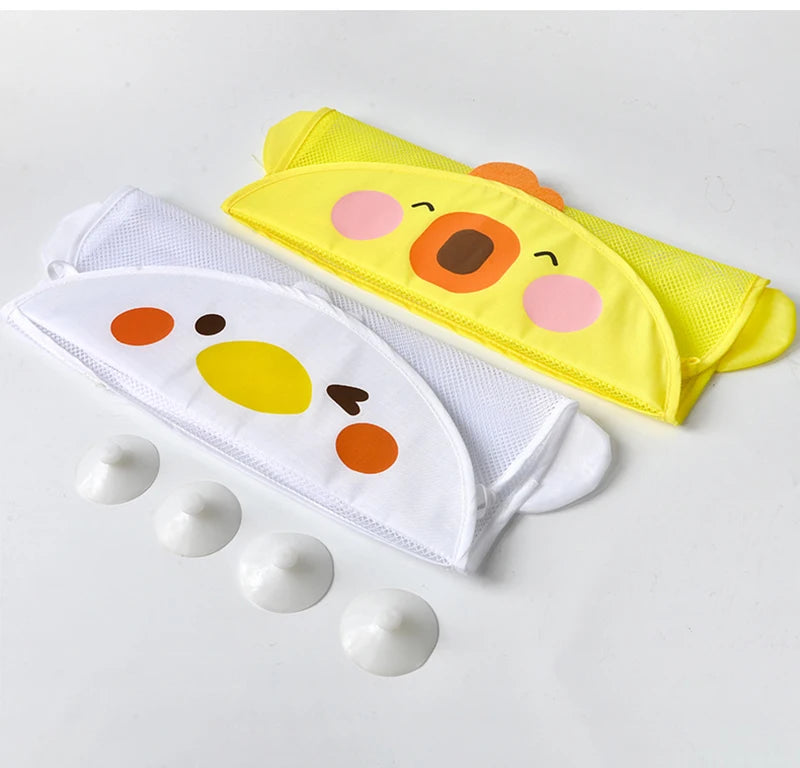 Bath Toy Storage Bag – Duck Mesh Organizer with Suction Design