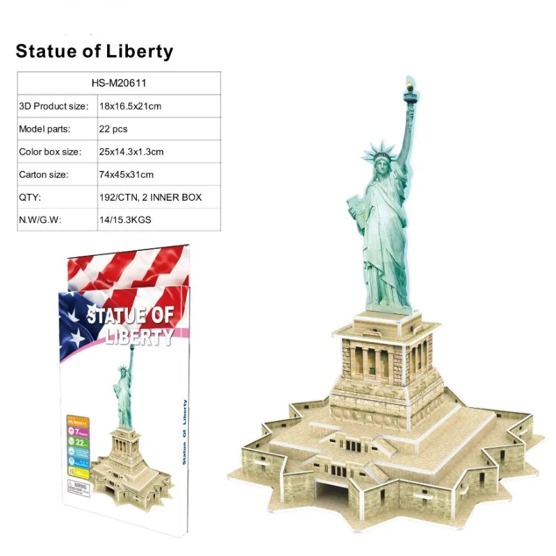 3D Architectural Puzzle Landmark Paper Building Model for Kids