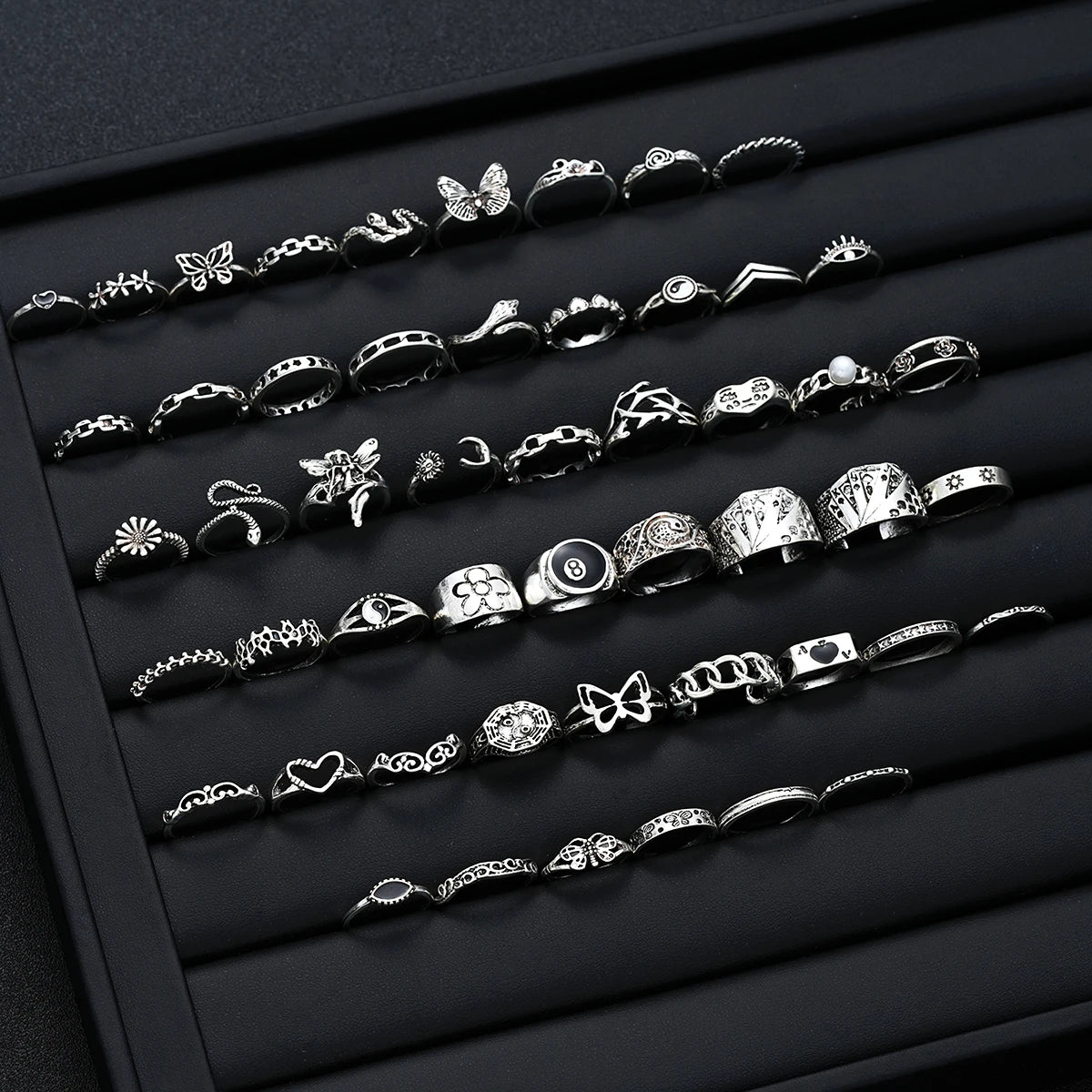51-Piece Gothic Ring Set for Men & Women