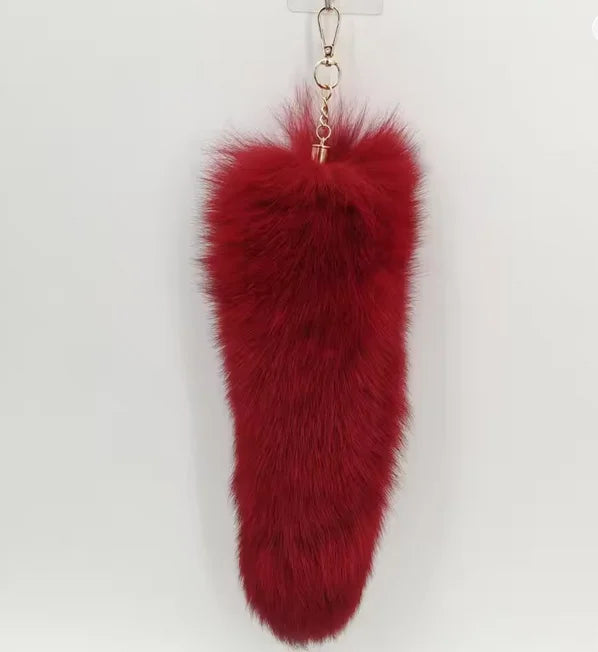 Fox Tail Keychain for Women Furry Y2K Car Accessory